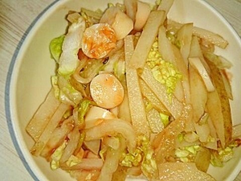 白菜・じゃがいも・チーカマのレモンチャップサラダ